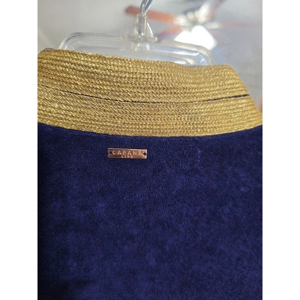 Cabana Life Navy Blue Velvet Caftan Tunic - Size Small - Excellent Pre-Owned...